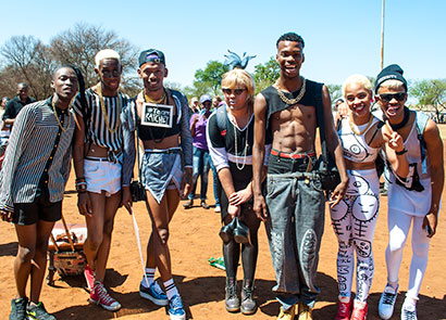 Some of the V.I.N.T.A.G.E dancers at Soweto Pride before Saturday's attack. 