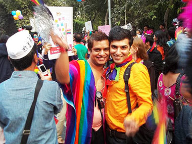 Delhi Gay Pride parade participants (Pic: Aditya Bondyopadhyay)